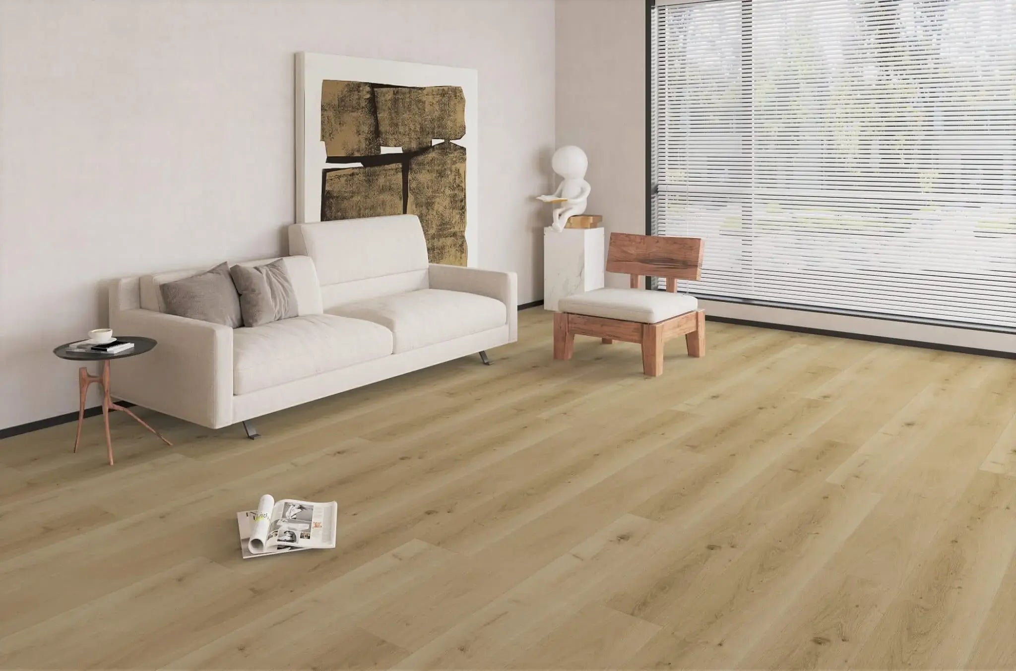 Elite LVT Planke LARGE Klik m. kork bagside - Lys Natur