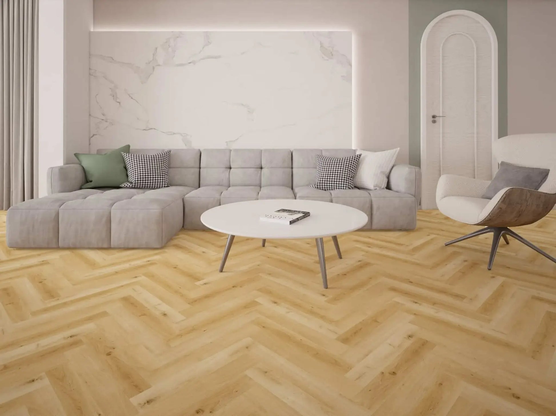 Elite LVT Sildeben Klik m. kork bagside - Lys Natur