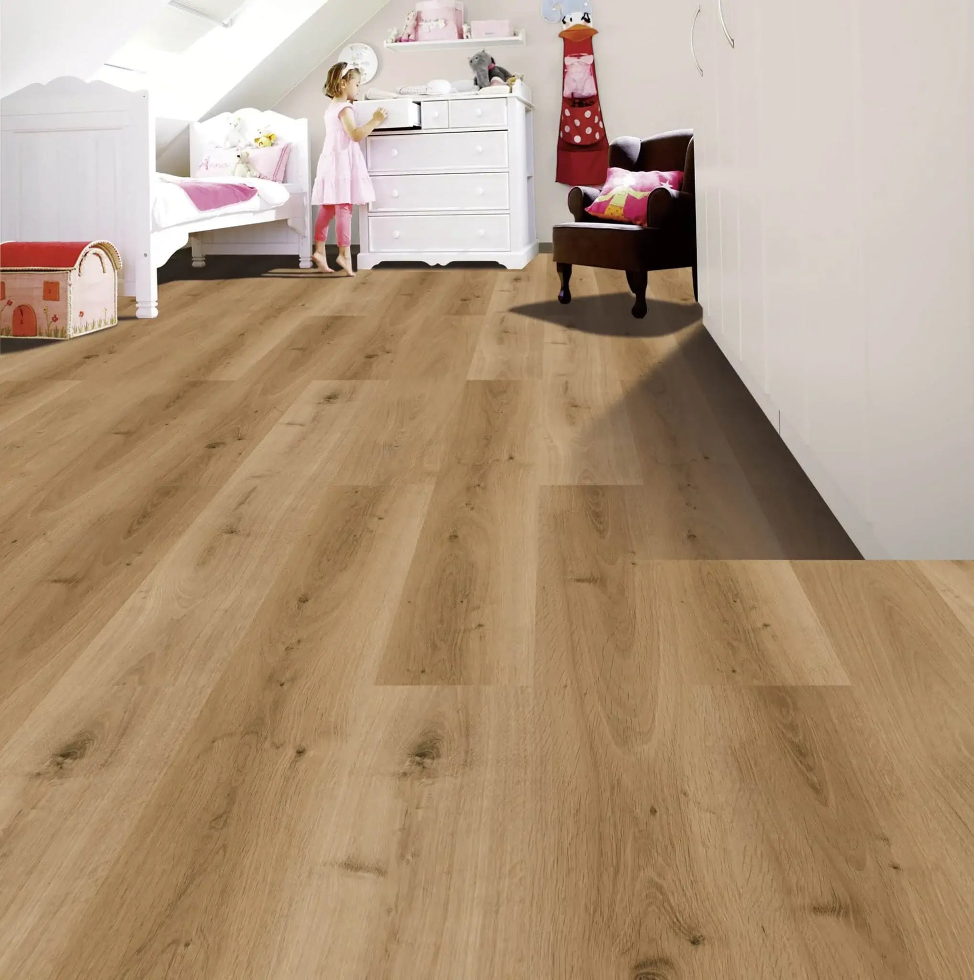 Elite LVT Planke Klik m. kork bagside - Lys natur 185